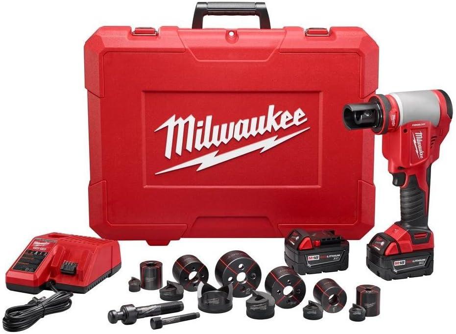 Milwaukee 2676-22 M18 Forcelogic 10-ton Knockout tool 1/2-Inch to 2-Inch Kit