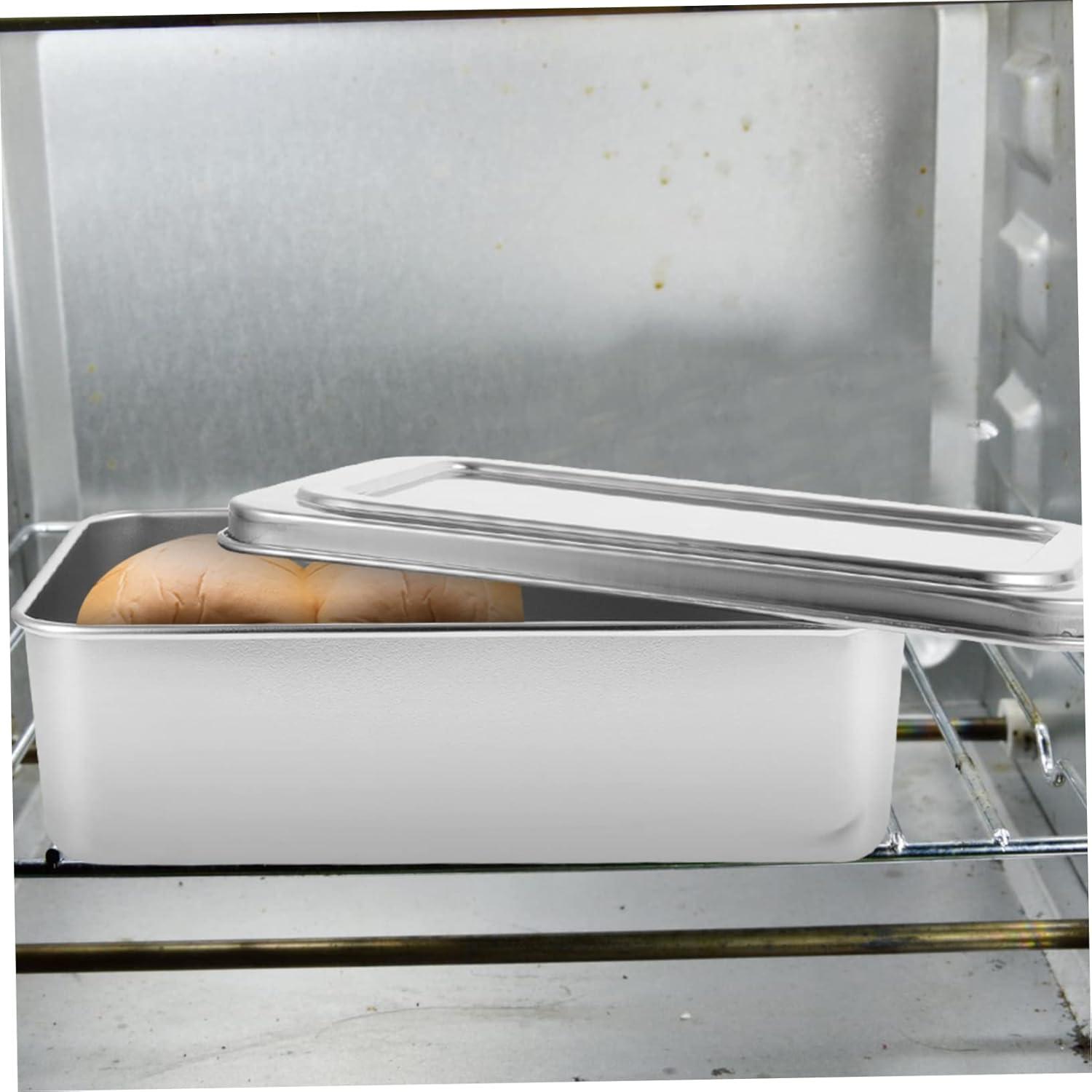 TABLZONE Stainless Steel Baking Tray Silver Oven Pan for Home Use with Lid