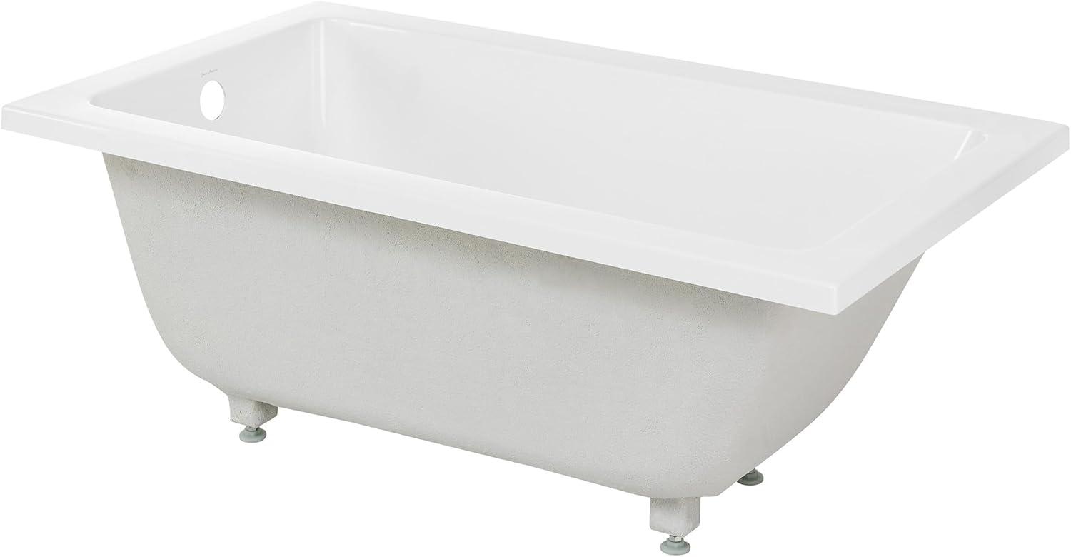 White Acrylic 30" Drop-In Bathtub with Glossy Finish