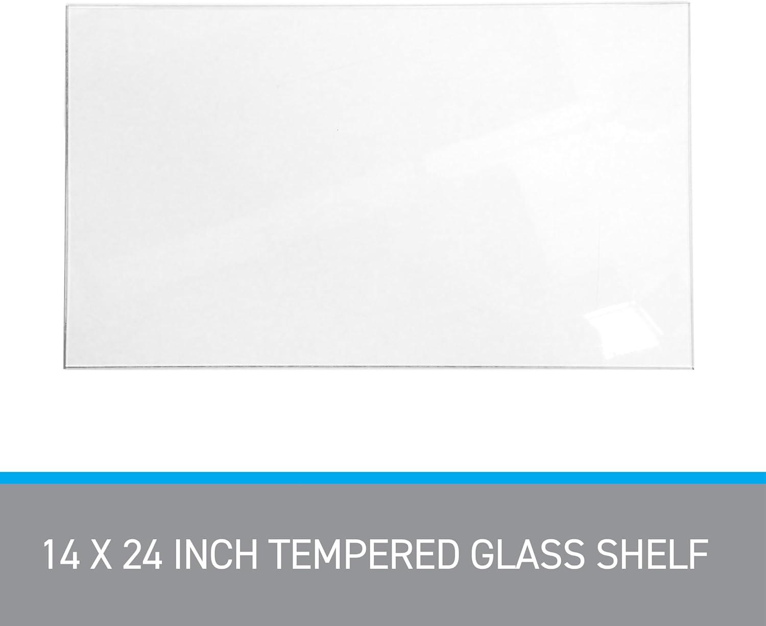 Tempered Glass Shelf - 14"W x 24"L x 3/16" - Set of 2