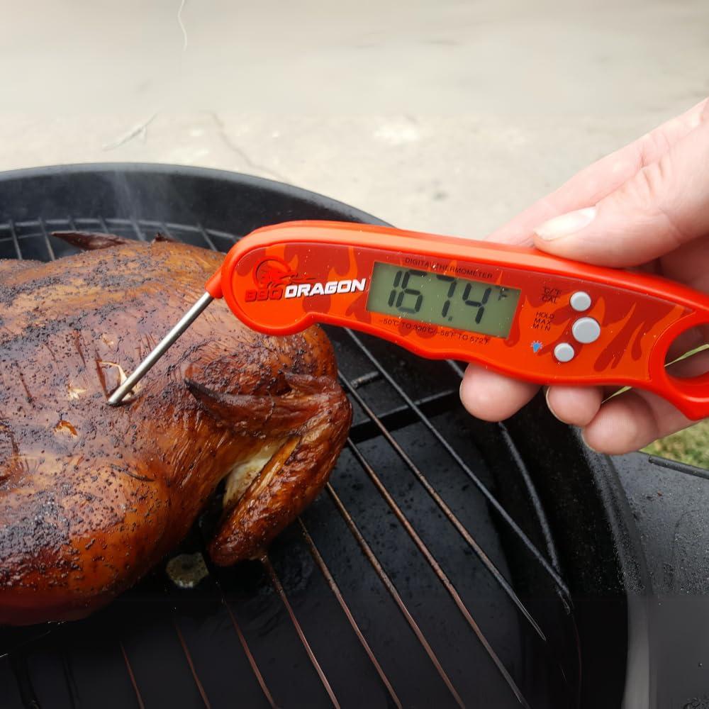 BBQ Dragon Meat Thermometer Digital - Waterproof Instant Read Food Thermometer for Cooking, Baking, & Grilling - Digital Meat Thermometer with Probe - Kitchen Thermometer for Cooking & Candy Making