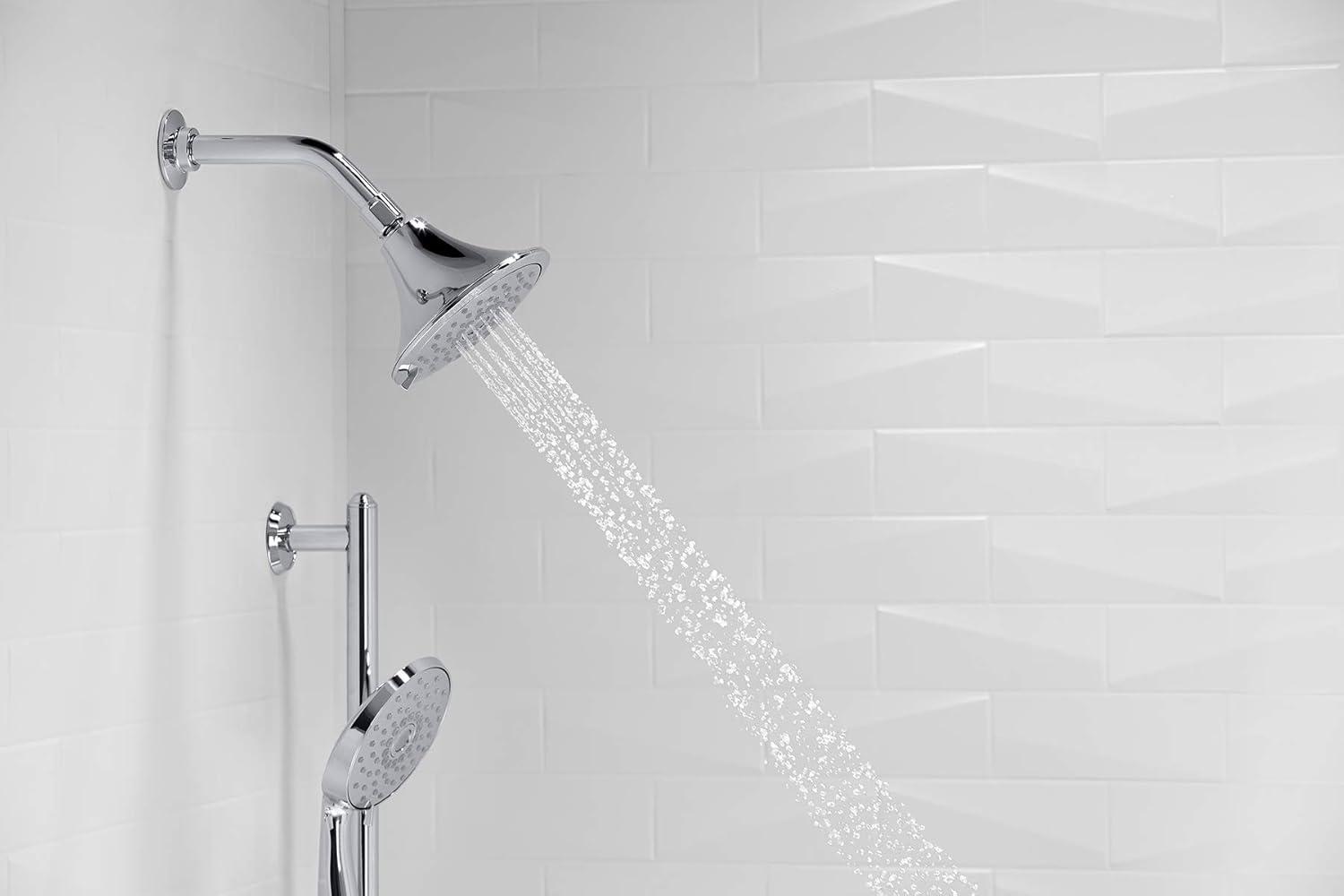 Kohler Forte 1.75 gpm Multifunction Wall Mount Showerhead, Three Spray Settings, 5.5" High Pressure Spray Head