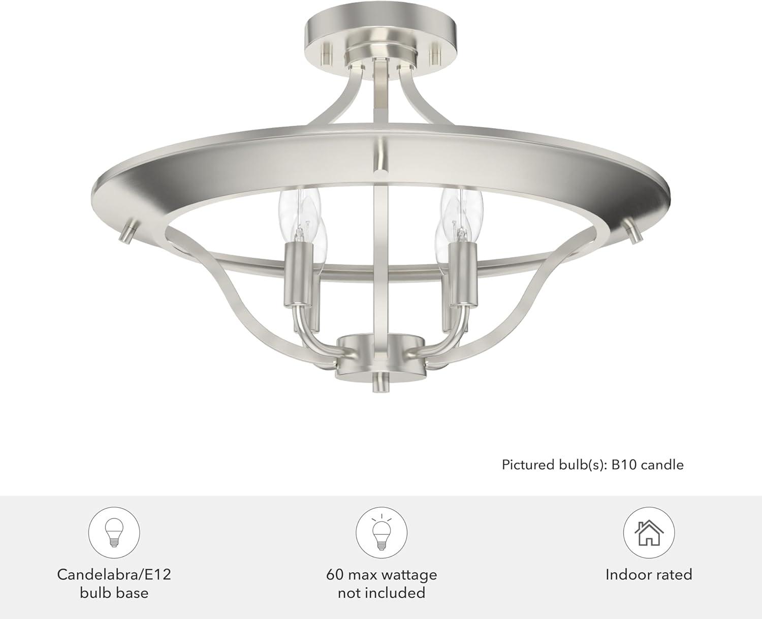 Perch Point 4 Light Semi Flush Mount