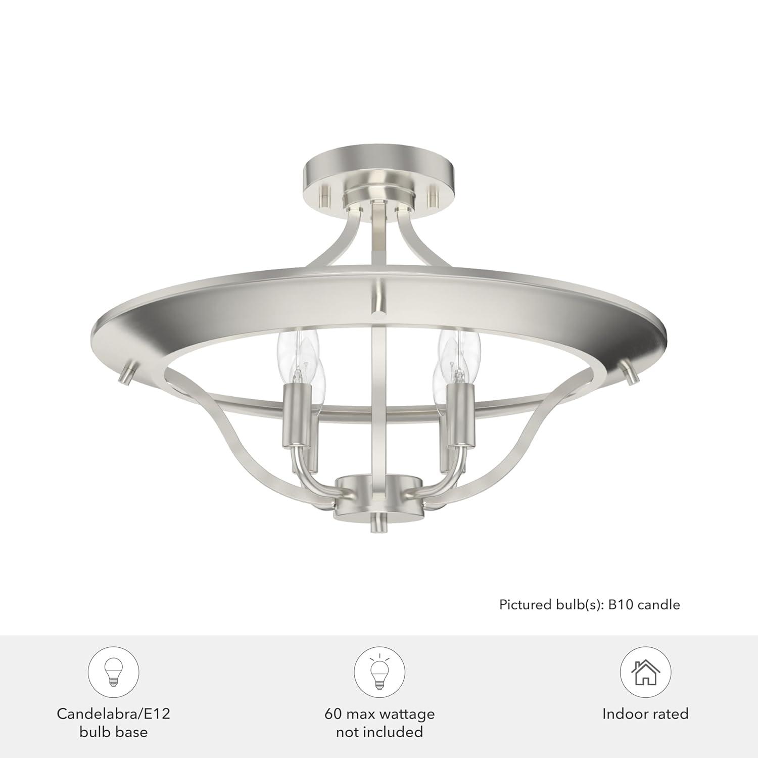 Hunter Fan Perch Point 4 Light Semi Flush Mount