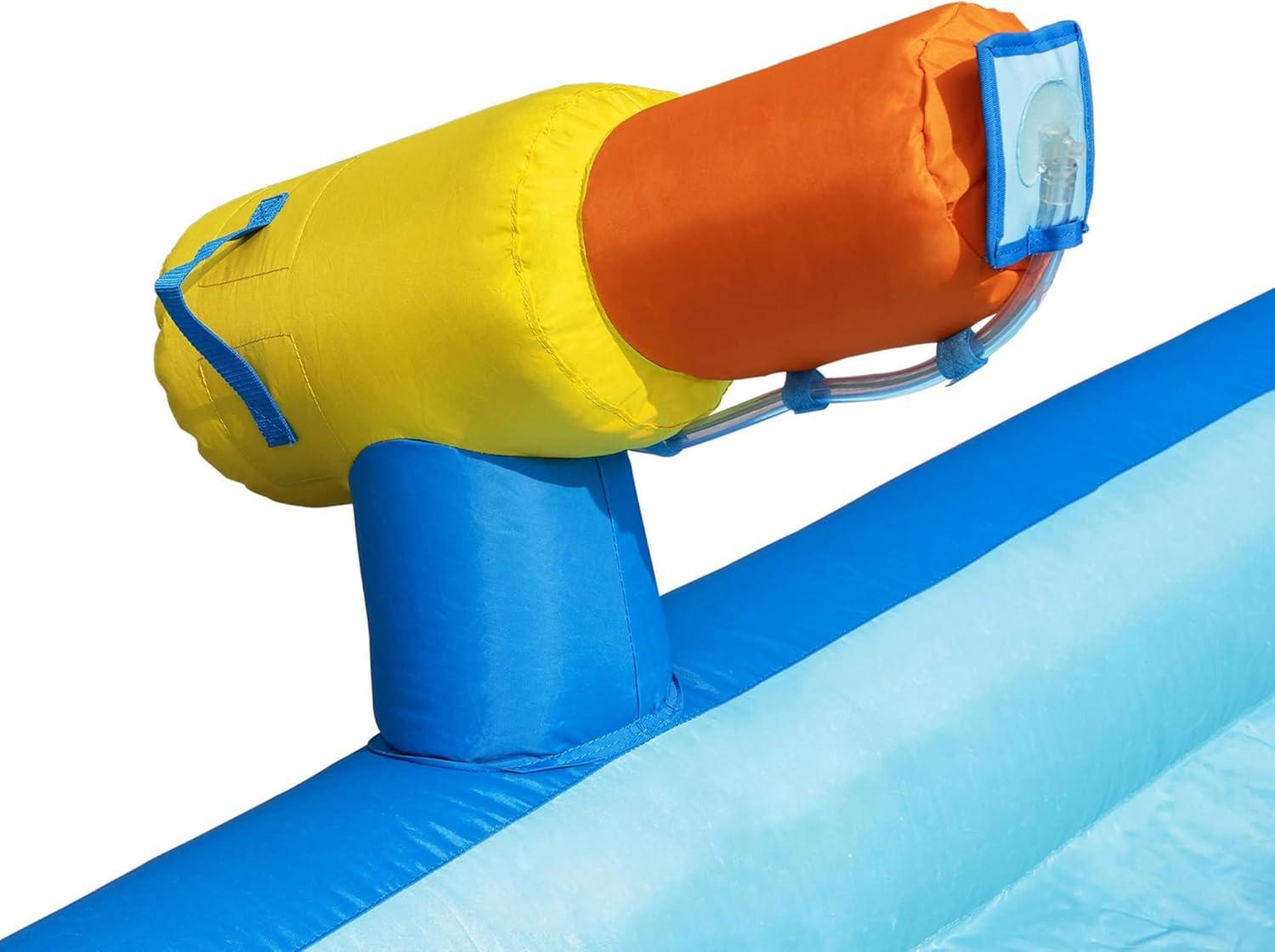 Bestway H2OGO! Beachfront Bonanza Kids Inflatable Mega Water Park with Giant Slide, Spontaneous Dump Bucket, Storage Bag, & Air Blower for Quick Setup