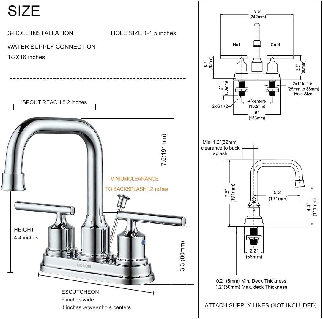 Centerset 2-handle Bathroom Faucet with Drain Assembly