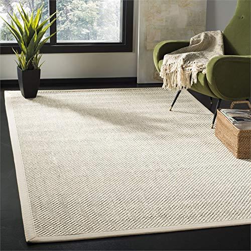 SAFAVIEH Natural Fiber Clarissa Solid Sisal Area Rug, Black/Ivory, 10' x 14'