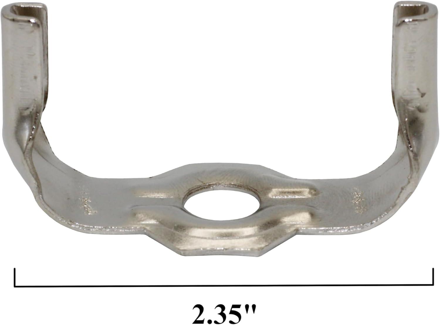 Polished Nickel 8-Inch Lamp Harp Kit with Finial and Base