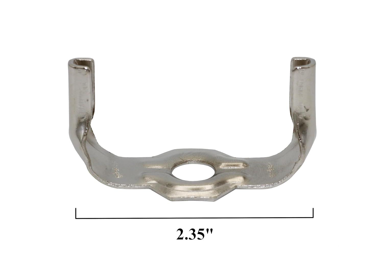 Polished Nickel 8-Inch Lamp Harp Kit with Finial and Base