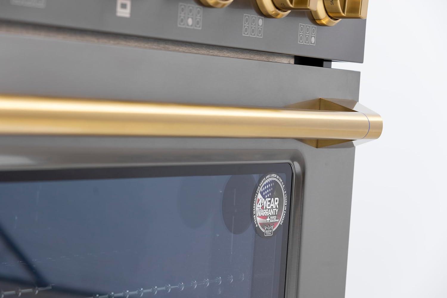 36 in. 5.2 cu. ft. Dual Fuel Range for Natural Gas in Titanium Stainless Steel.