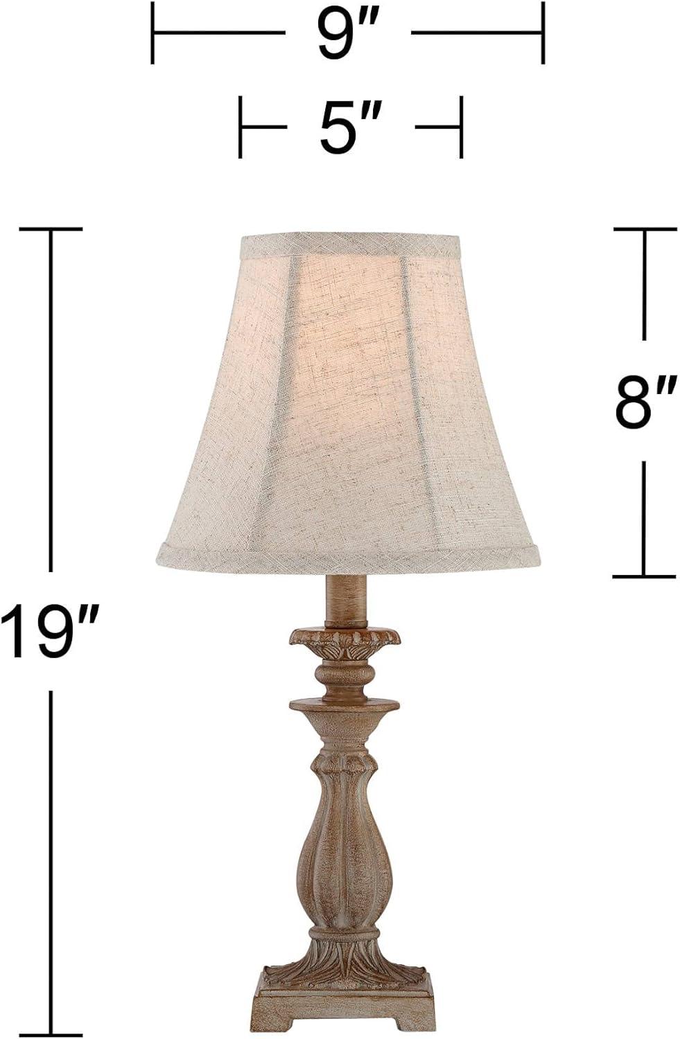 Regency Hill Cali Traditional Accent Table Lamps 19" High Set of 2 Antique Beige Off White Bell Shade for Bedroom Living Room Bedside Nightstand Kids