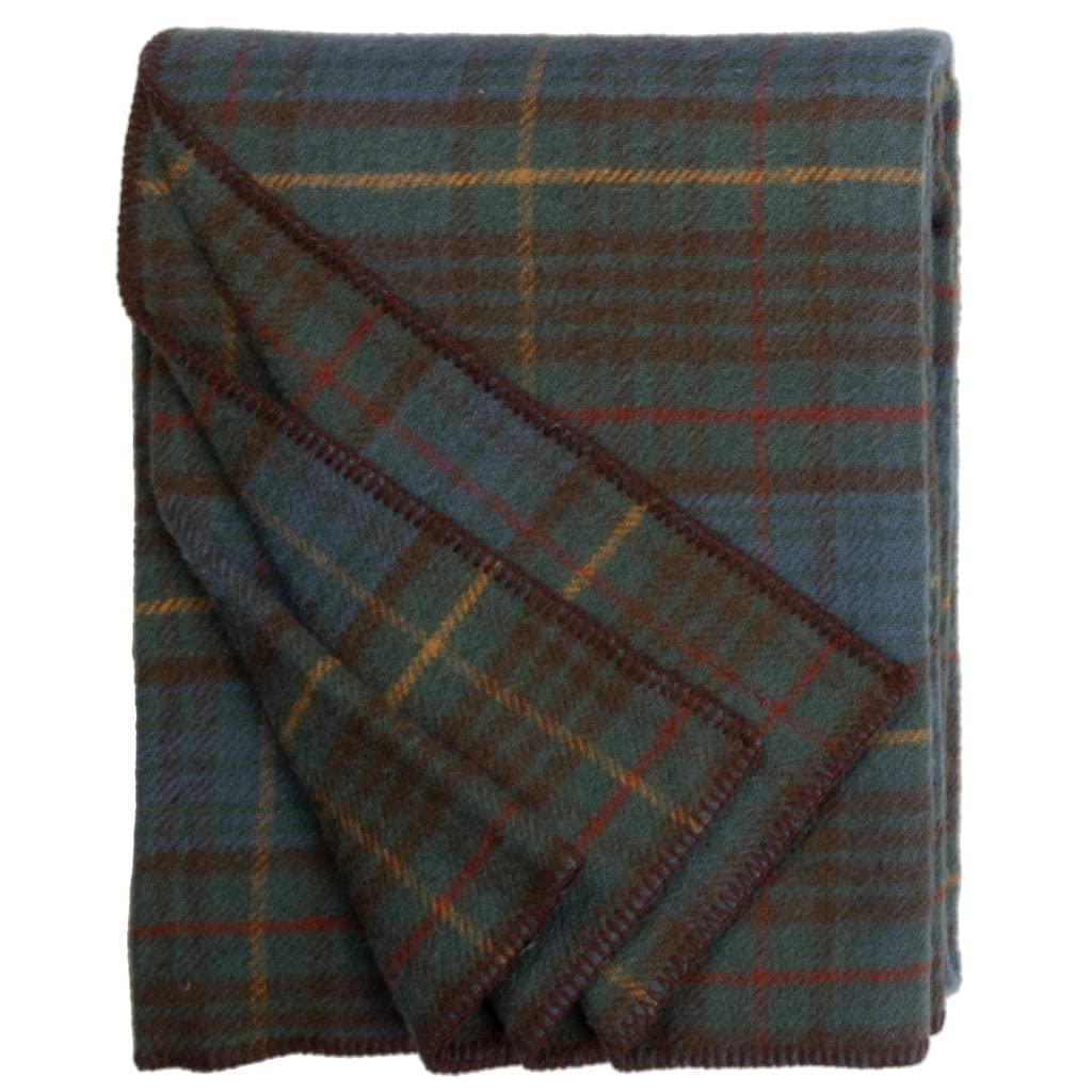 Extra-Large Antique Dress Stewart Wool Tartan Throw Blanket