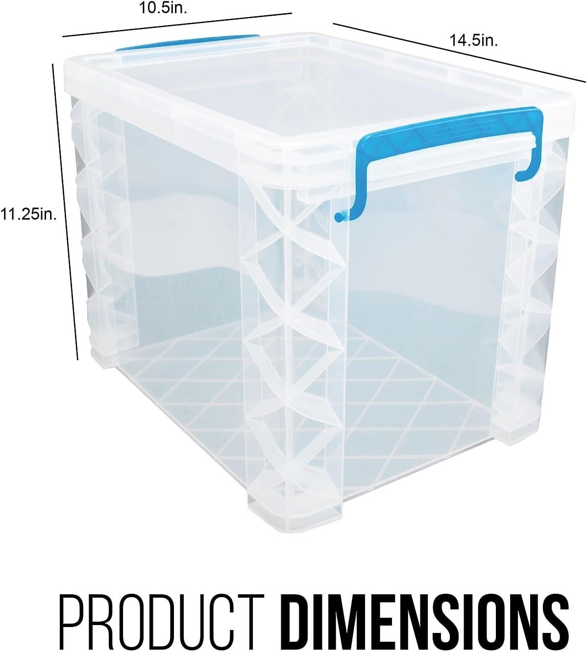 Super Stacker File Box-14.5"X10.5"X11.25" Clear/Blue Handles