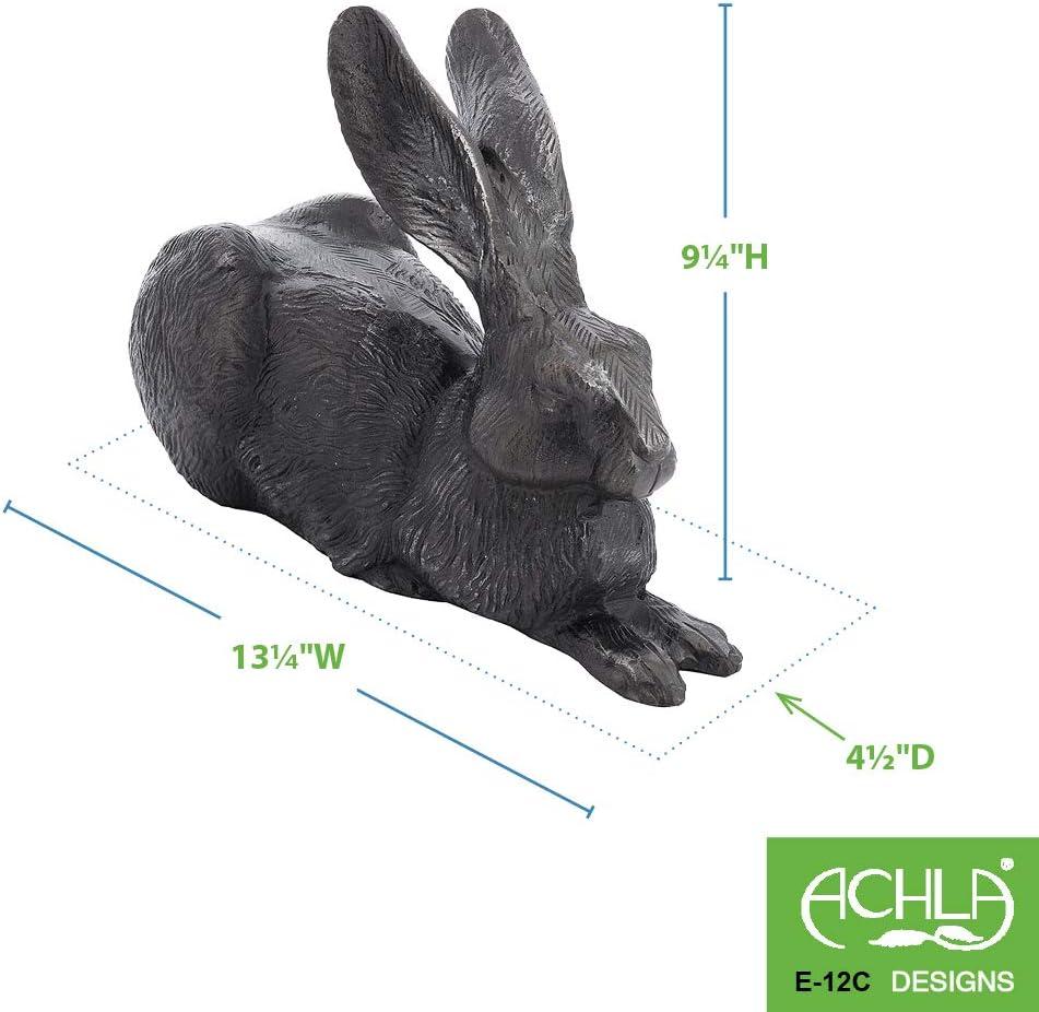 Charcoal Cast Aluminum Rabbit Garden Statue