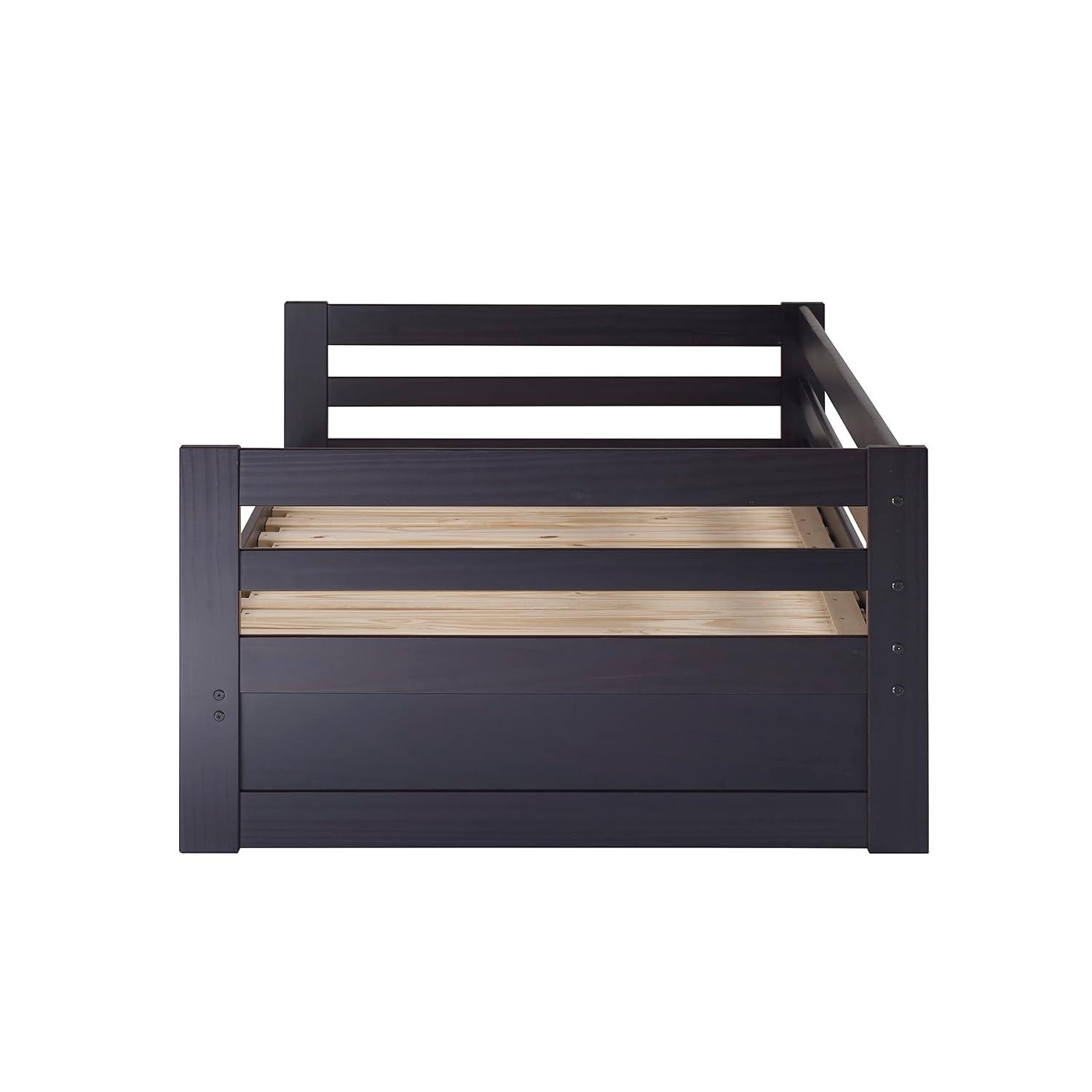 Alaterre Furniture Jasper Twin to King Extending Day Bed with Storage Drawers, Espresso