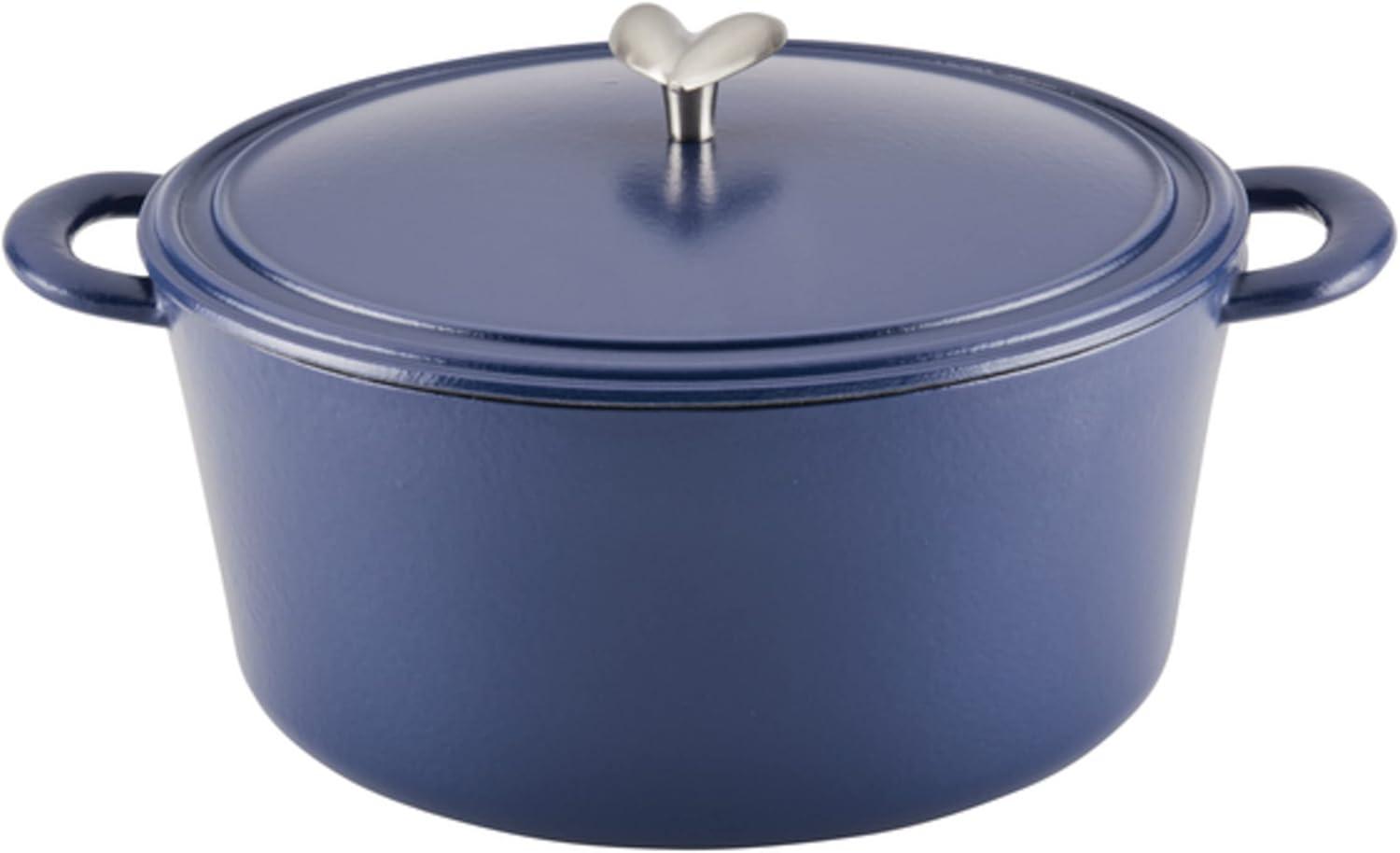 Anchor Blue 6-Quart Enameled Cast Iron Dutch Oven with Lid