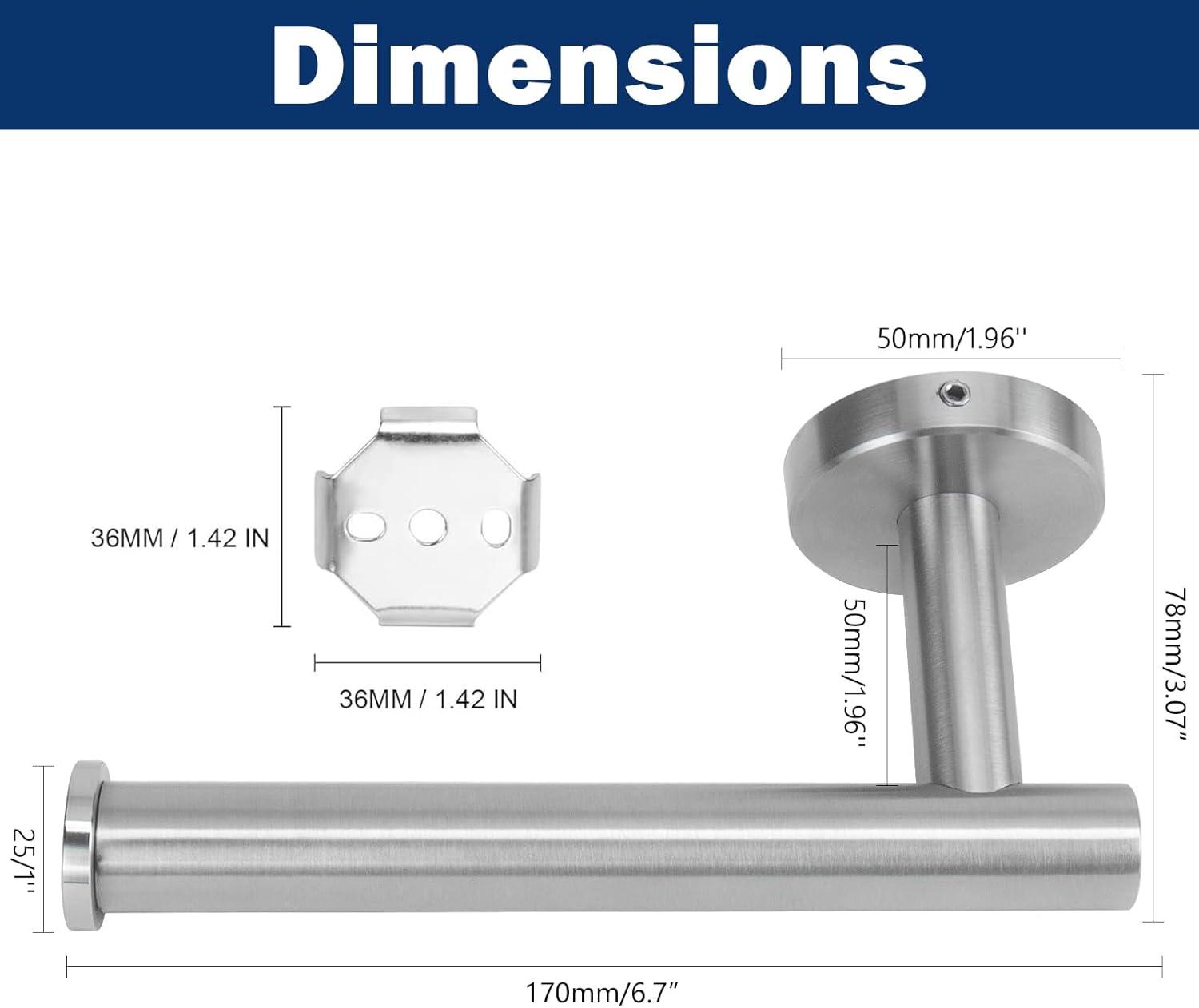 Brushed Nickel Stainless Steel Wall Mounted Toilet Paper Holder Set