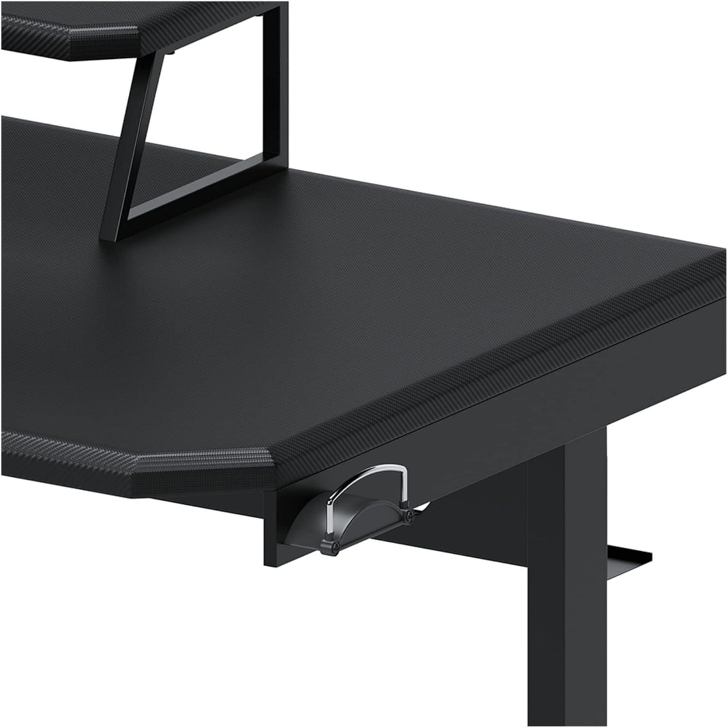 Black and Red Adjustable Height Desk with USB Port