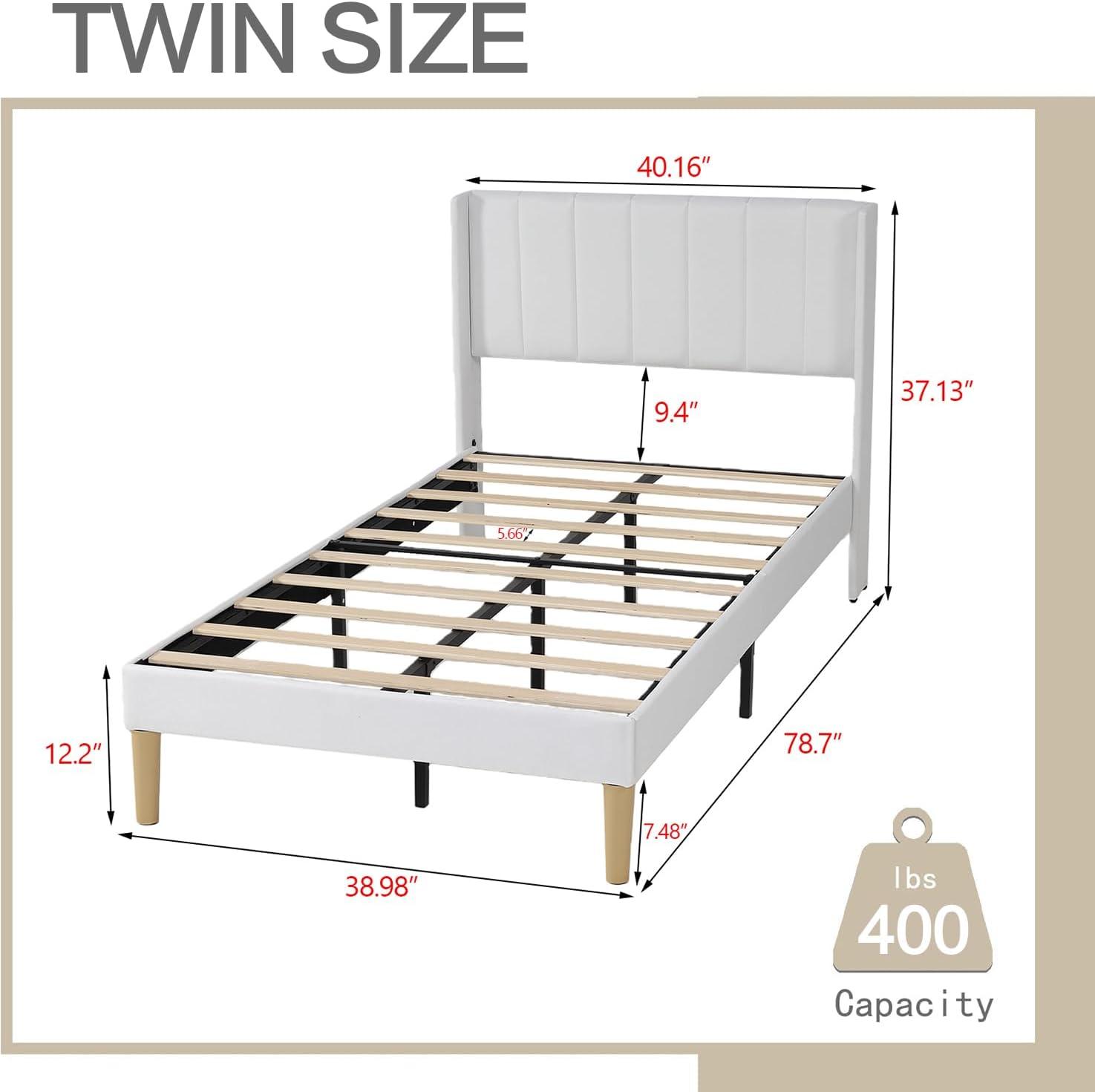 Wade Logan® Eriksay Low Profile Upholstered Platform Bed with Wingback Headboard