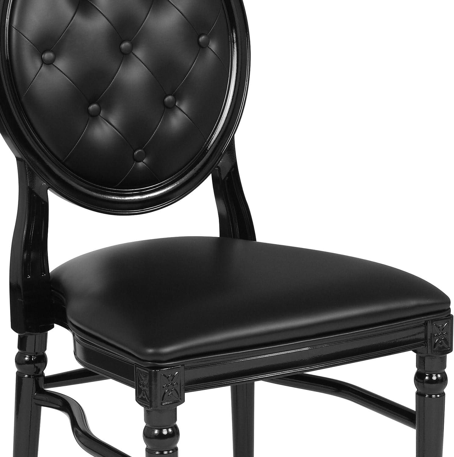 Flash Furniture HERCULES Series 900 lb. Capacity King Louis Chair with Tufted Back, Black Vinyl Seat and Black Frame