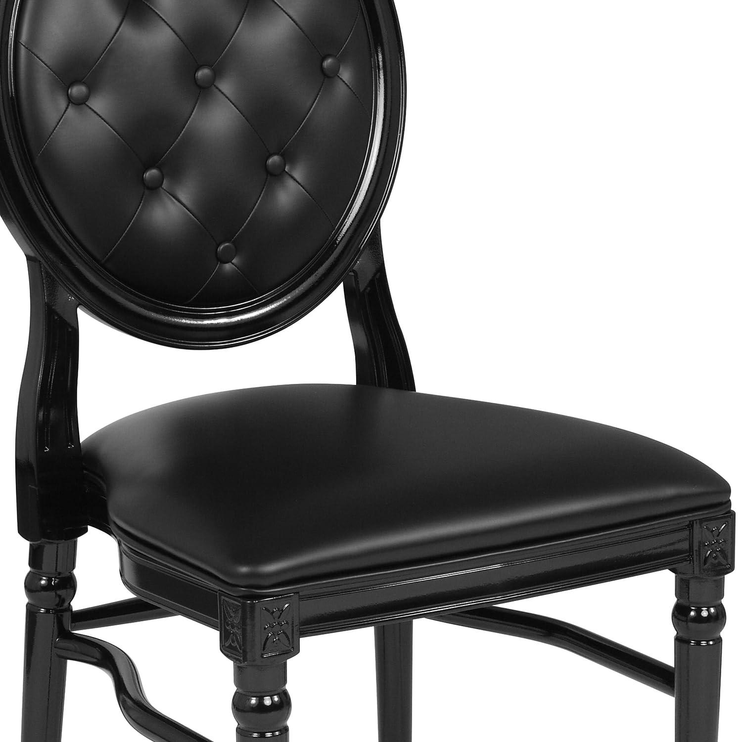 Flash Furniture HERCULES Series 900 lb. Capacity King Louis Chair with Tufted Back, Black Vinyl Seat and Black Frame