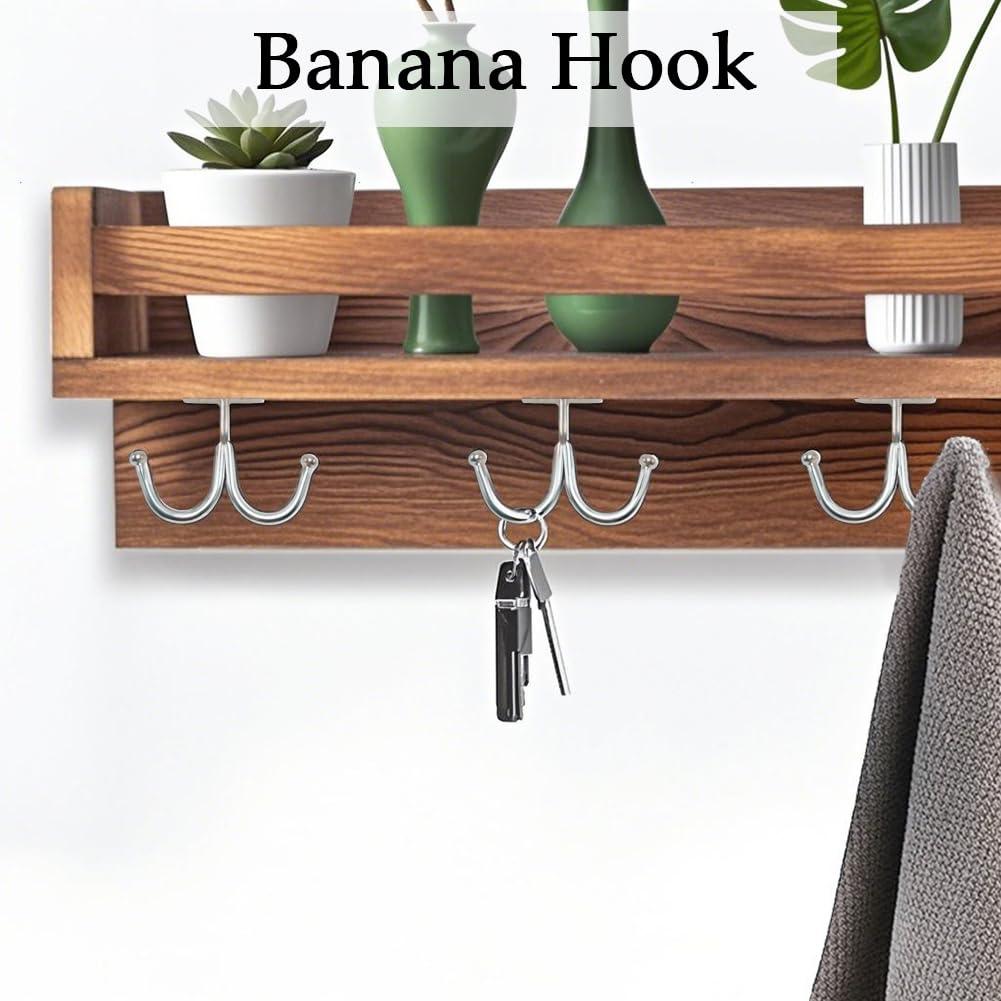 10 Pcs Double Prong Ceiling Hook, Under Cabinet Hooks, Heavy Duty Hook Under Wardrobe Organizer for Hanging Home Office Kitchen Utensils Keys Towel Bags Towel Cup, Garden Plant Hanger Hooks