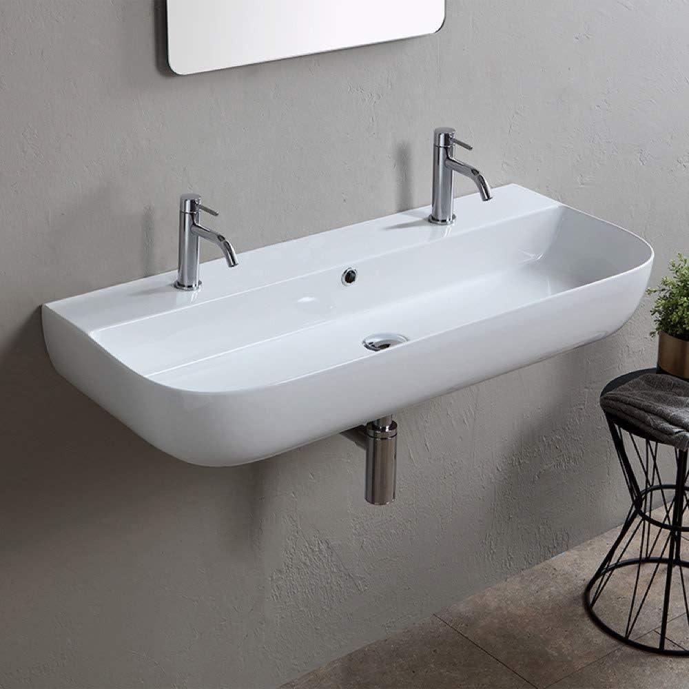 Scarabeo By Nameeks 16.5'' Glossy White Ceramic Rectangular Bathroom Sink with Overflow