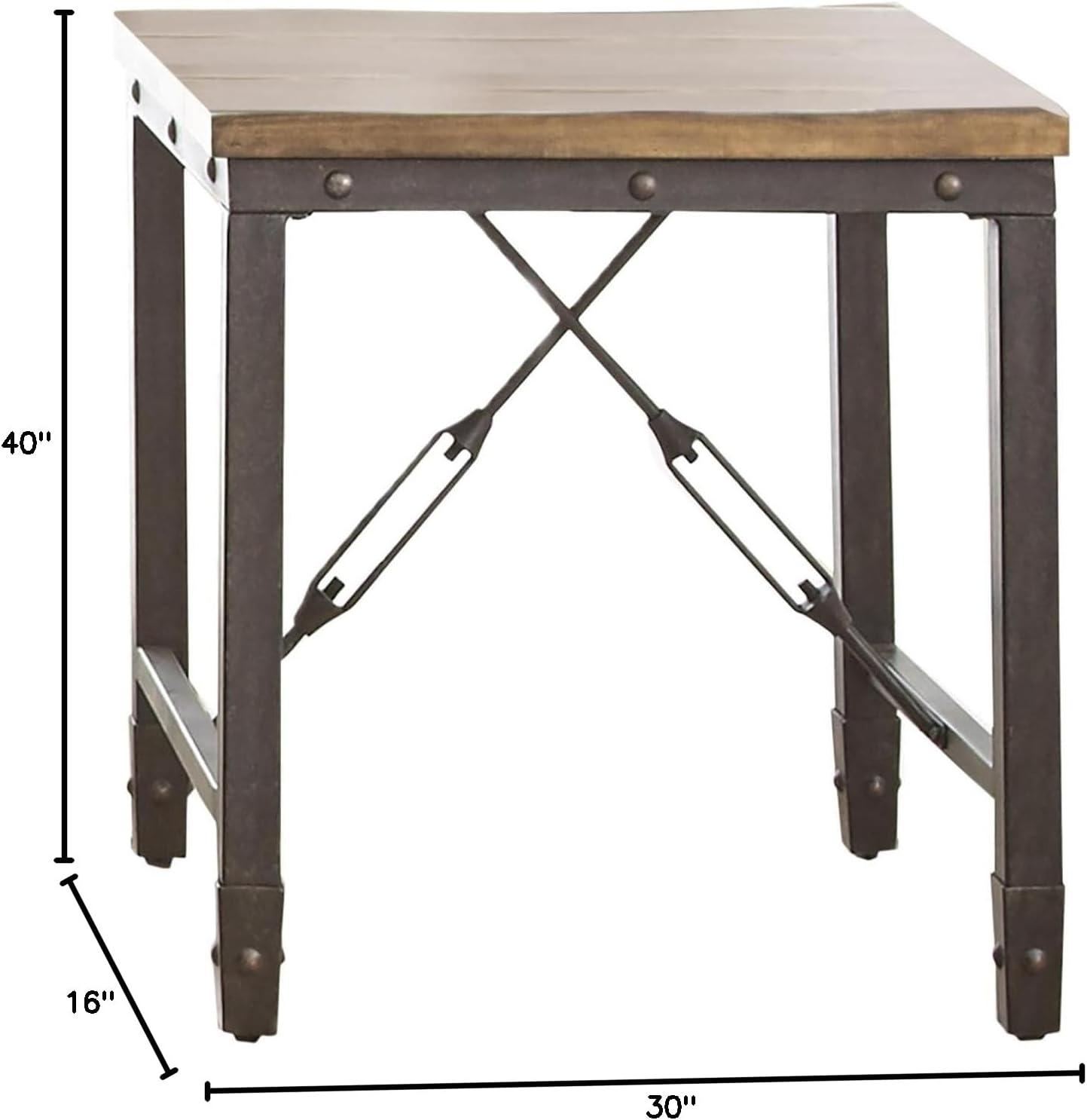 Ashford End Table Antique Honey - Steve Silver Co.: Industrial Style, Pine Veneer, Engineered Hardwoods