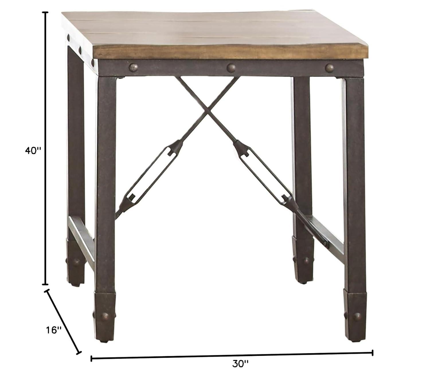 Ashford End Table Antique Honey - Steve Silver Co.: Industrial Style, Pine Veneer, Engineered Hardwoods