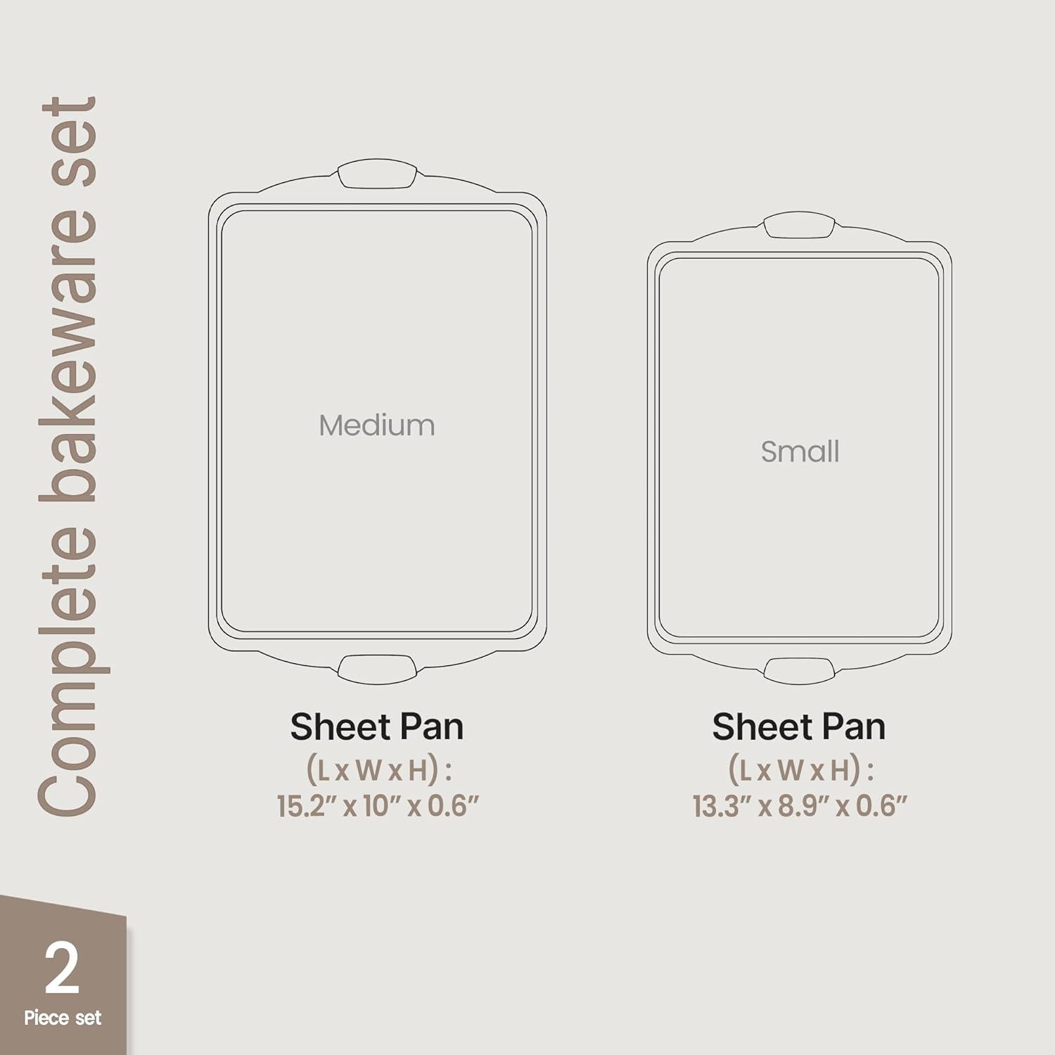 Lifemaster Lifemaster Non-Stick Steel 2 Piece Baking Sheet Set