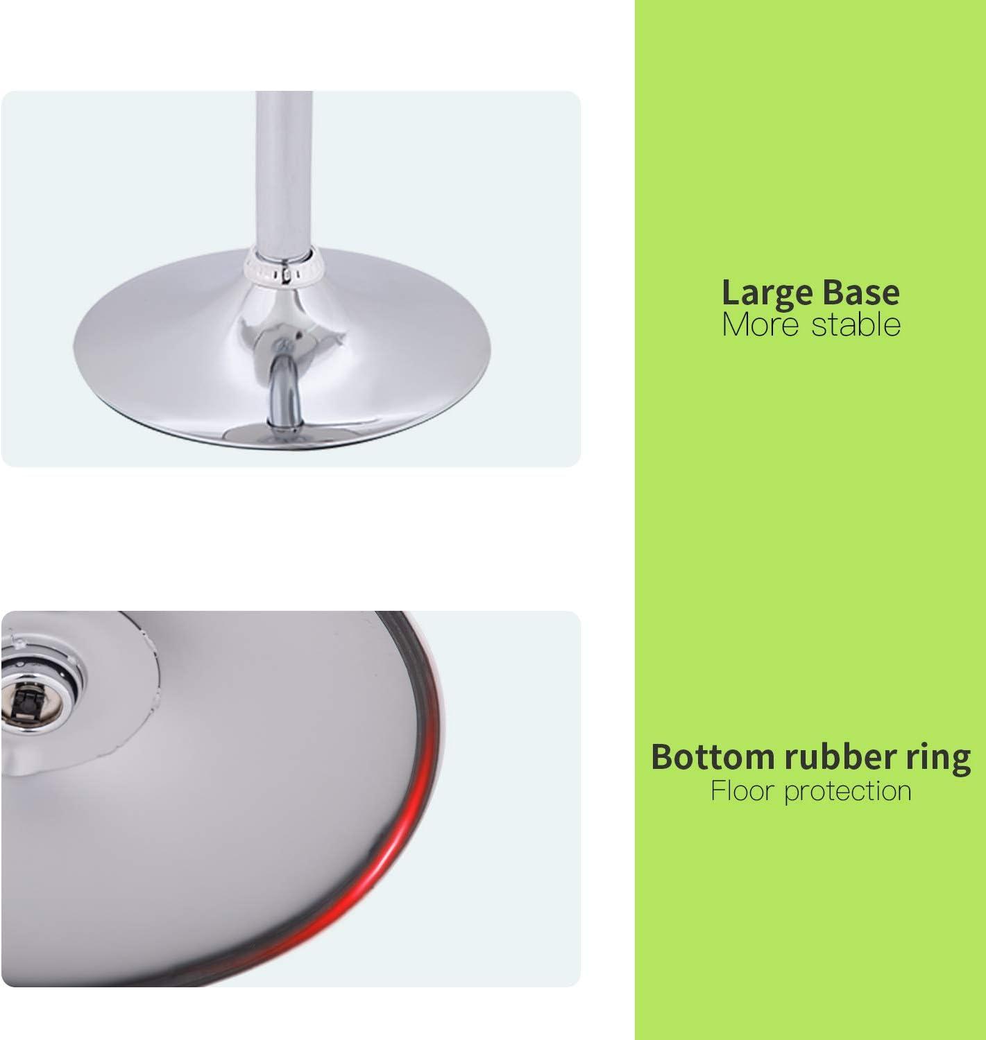 FDW Bar Stool with Swivel & Adjustable Height, Black, Set of 2