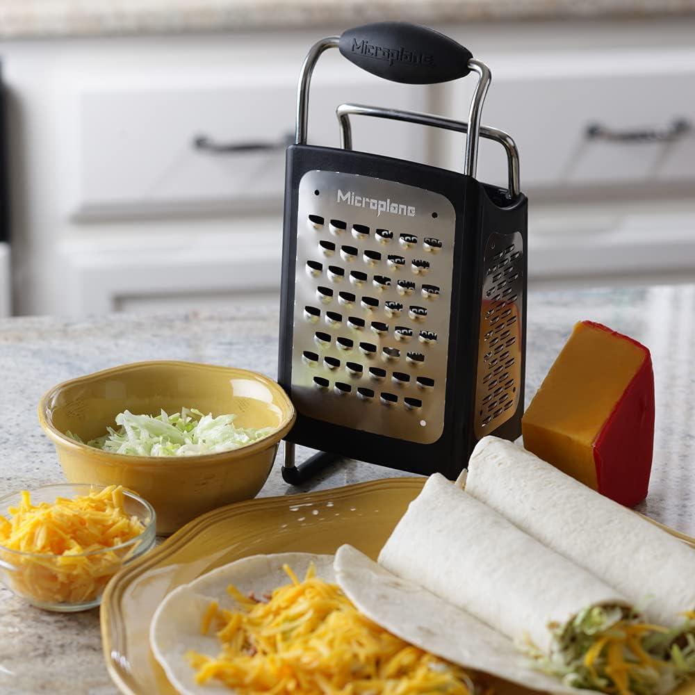 Microplane Black Stainless Steel 4-Sided Box Grater