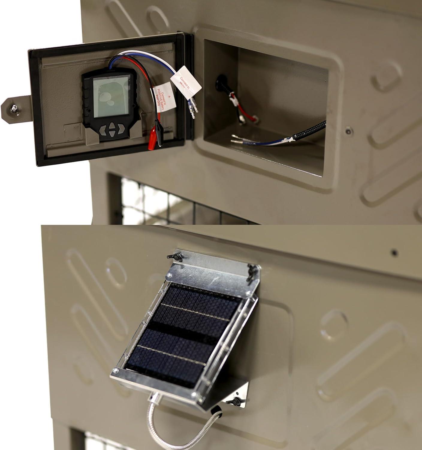 Boss Buck 600 lb Beige Steel Programmable Game Feeder with Solar Panel