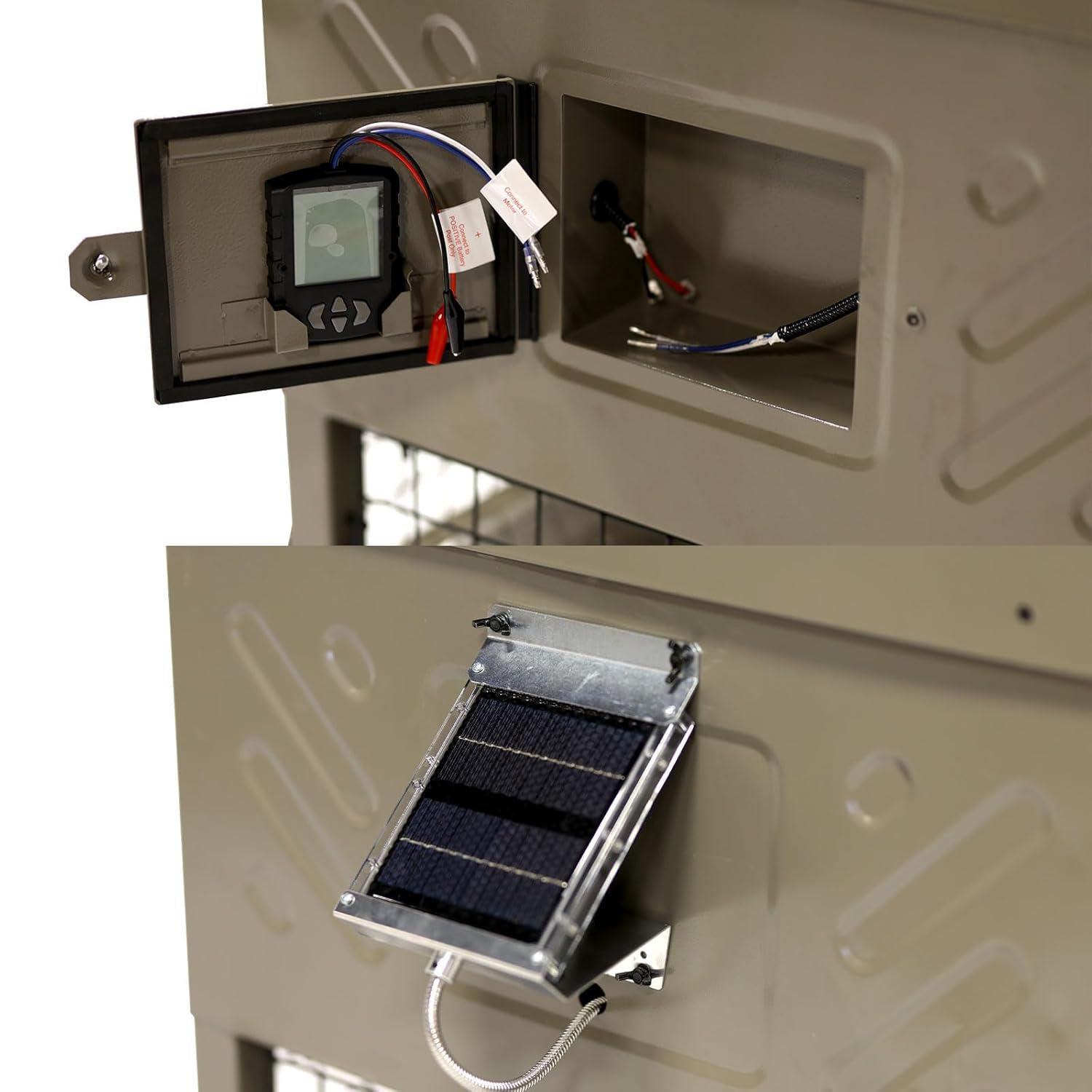 Boss Buck 600 lb Beige Steel Programmable Game Feeder with Solar Panel