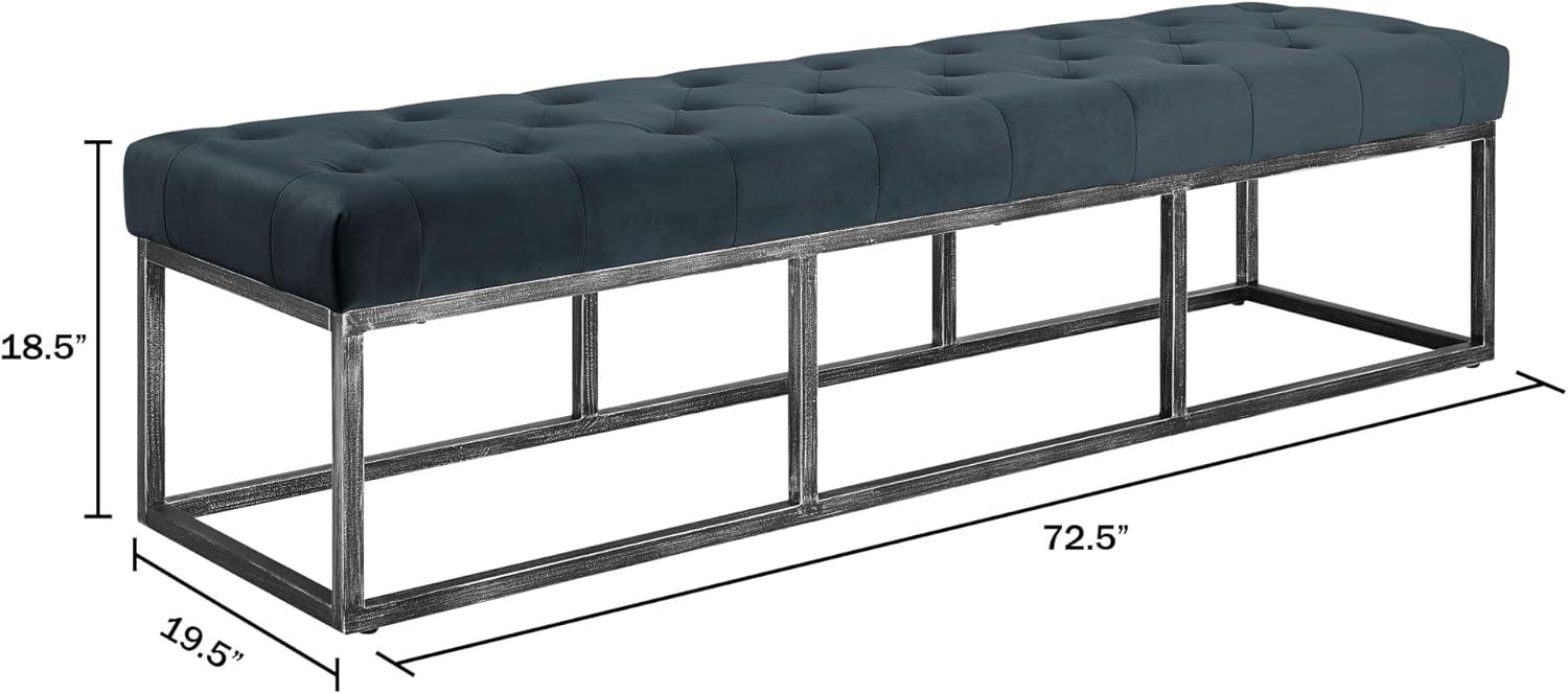 Danes Claire Tufted Bench with Iron Legs, Modern 72.5" Bench for Bedroom or Living Room