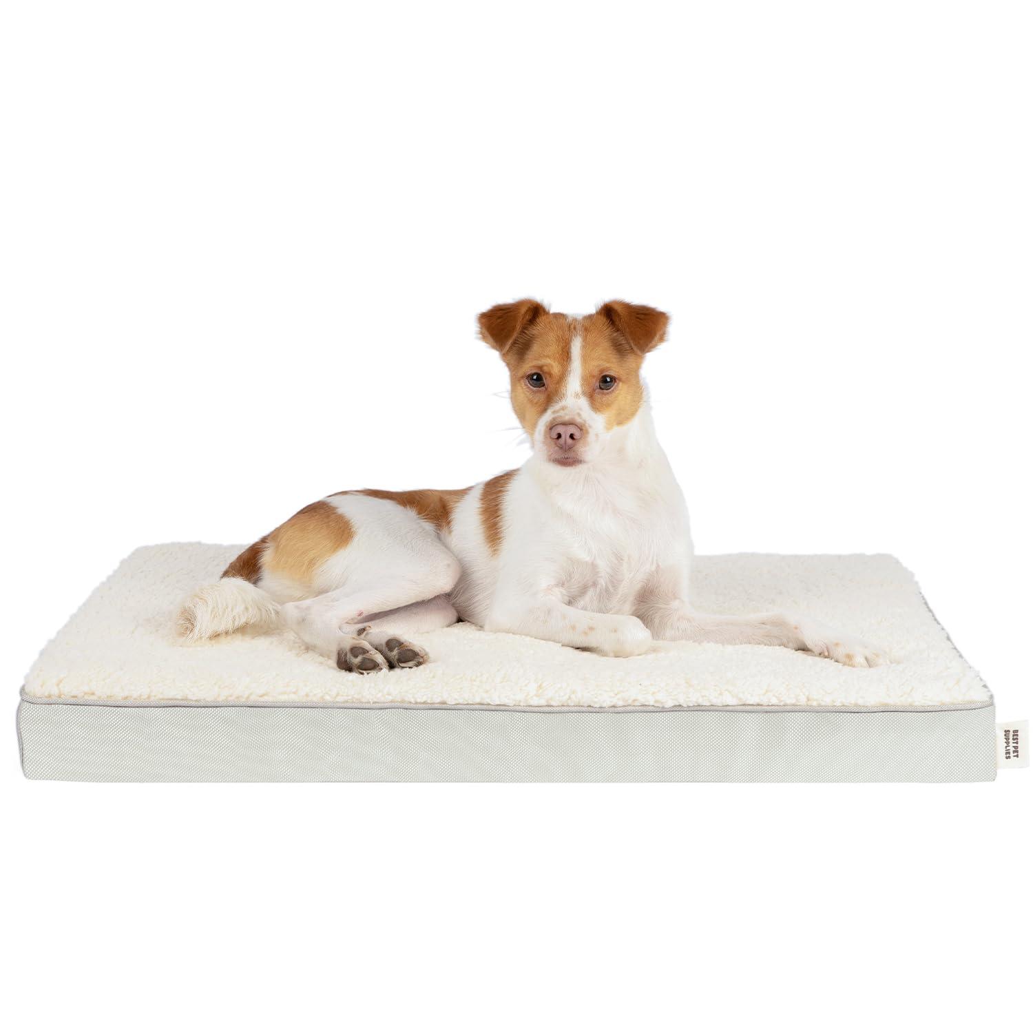 Best Pet Supplies Best Pet Supplies Dog Crate Mat with Waterproof Exterior, Orthopedic Foam, and Sherpa Cover