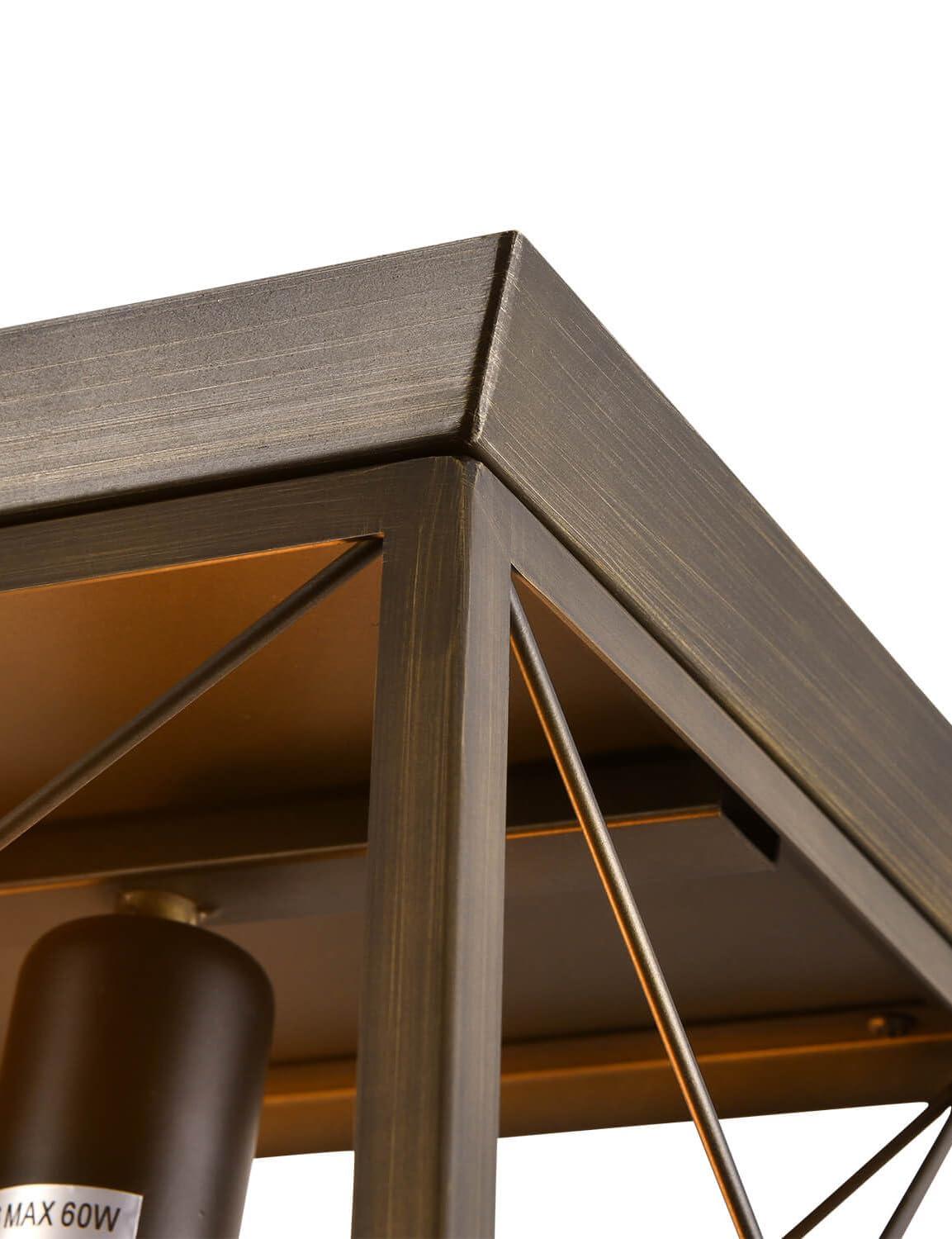 Progress Lighting Briarwood 5-Light Linear Chandelier, Antique Bronze, Faux-Painted Wood Enclosure