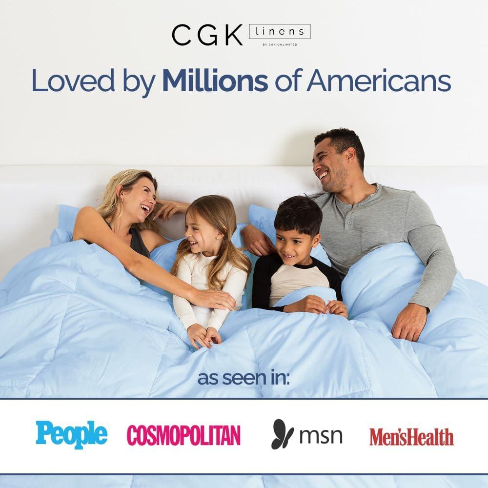 CGK Linens Hotel Quality 400 Tread count 100% Cotton Pillowcase Covers - Set of 2