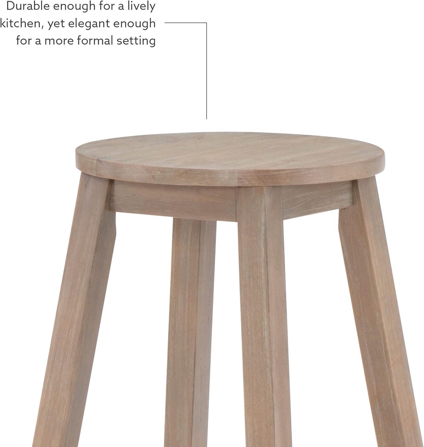 Drevy Zeke Grey Wash 24" Counter Stool with Round Seat