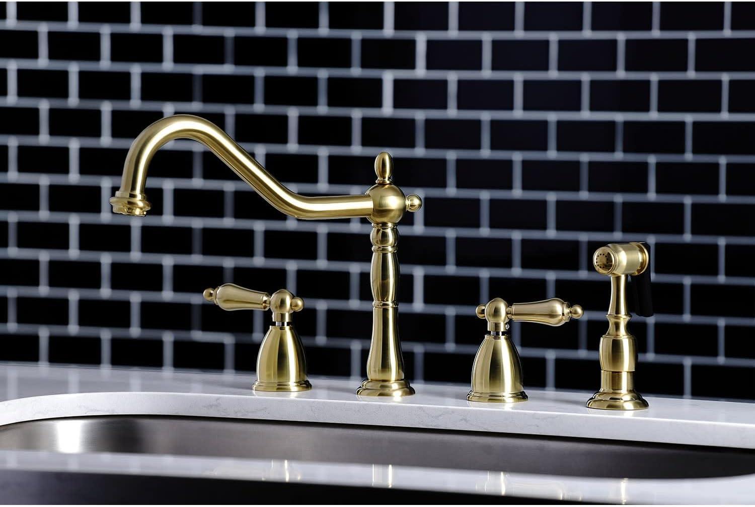 Kingston Brass Heritage Double-Handle Widespread Kitchen Faucet