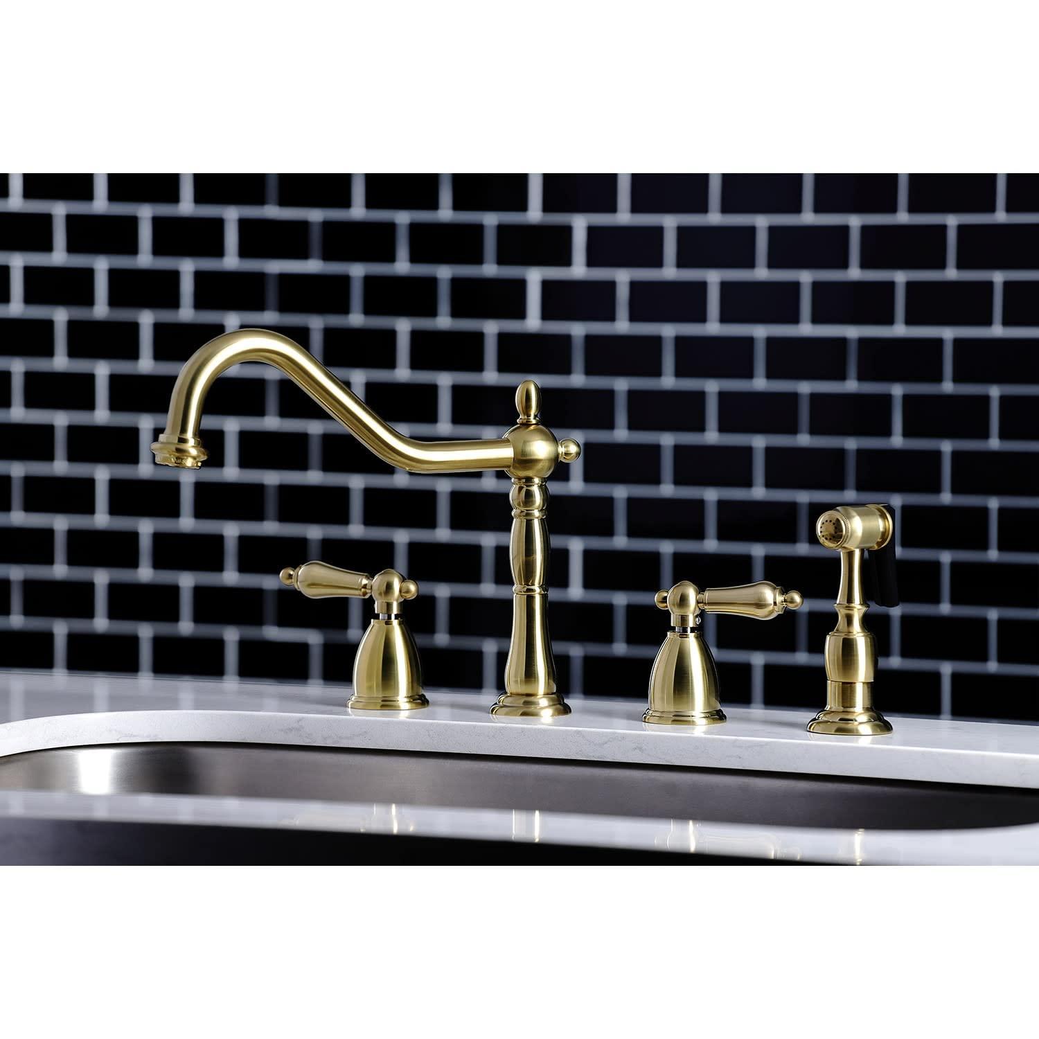 Kingston Brass Heritage Double-Handle Widespread Kitchen Faucet