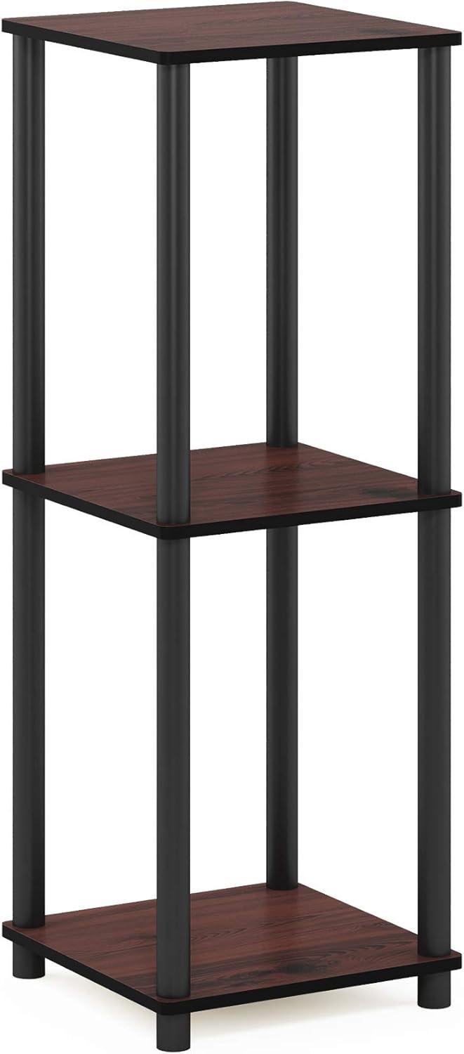 Furinno Turn-N-Tube Haydn End Table, Dark Cherry/Black, Set of 2