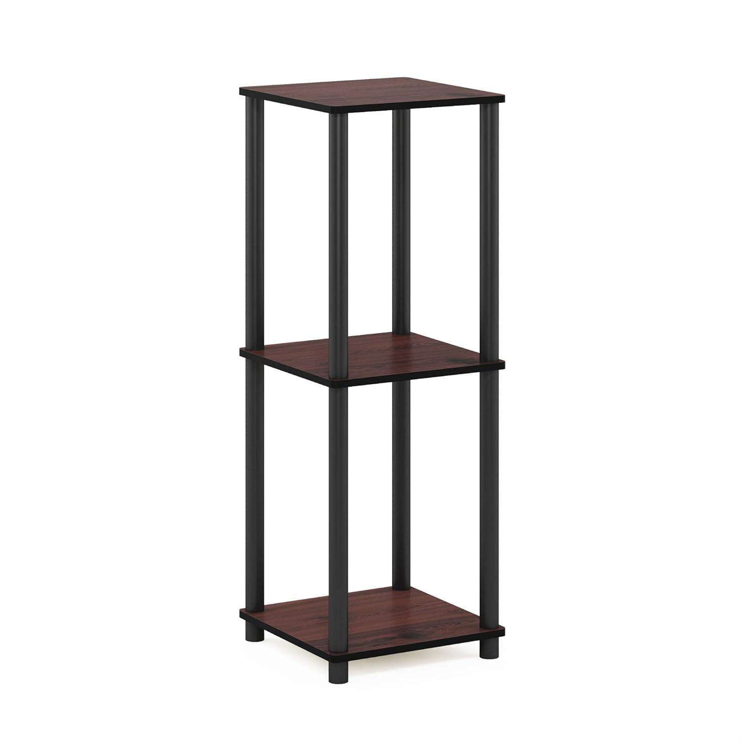 Furinno Turn-N-Tube Haydn End Table, Dark Cherry/Black, Set of 2
