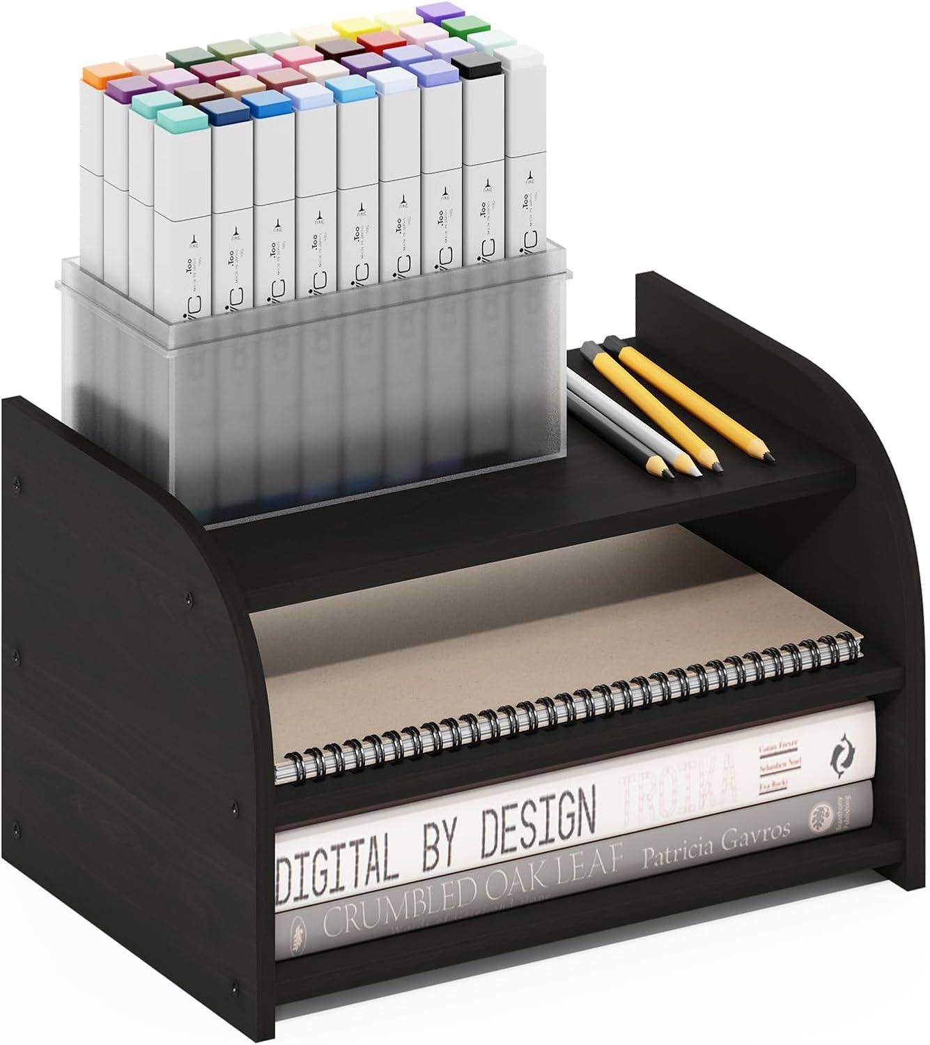 Furinno Classic 3-Tier Desk Top Organizer, Espresso