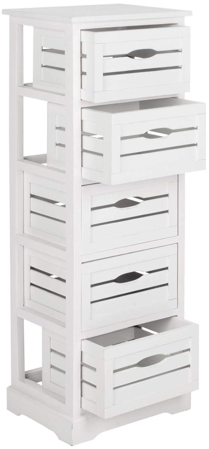Samara 5 Drawer Cabinet - AMH5714 - Distressed Black - Safavieh Couture
