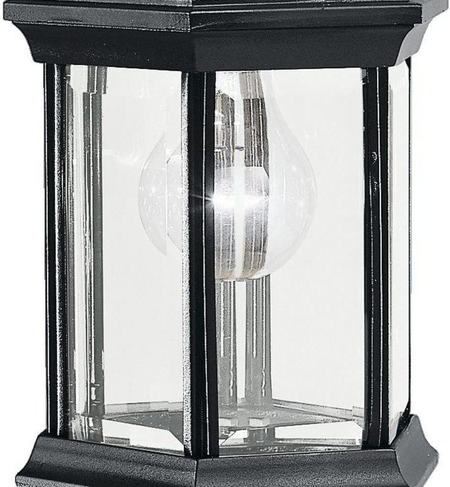 Chesapeake 11.75" 1 Light Outdoor Wall Light with Clear Beveled Glass in Black