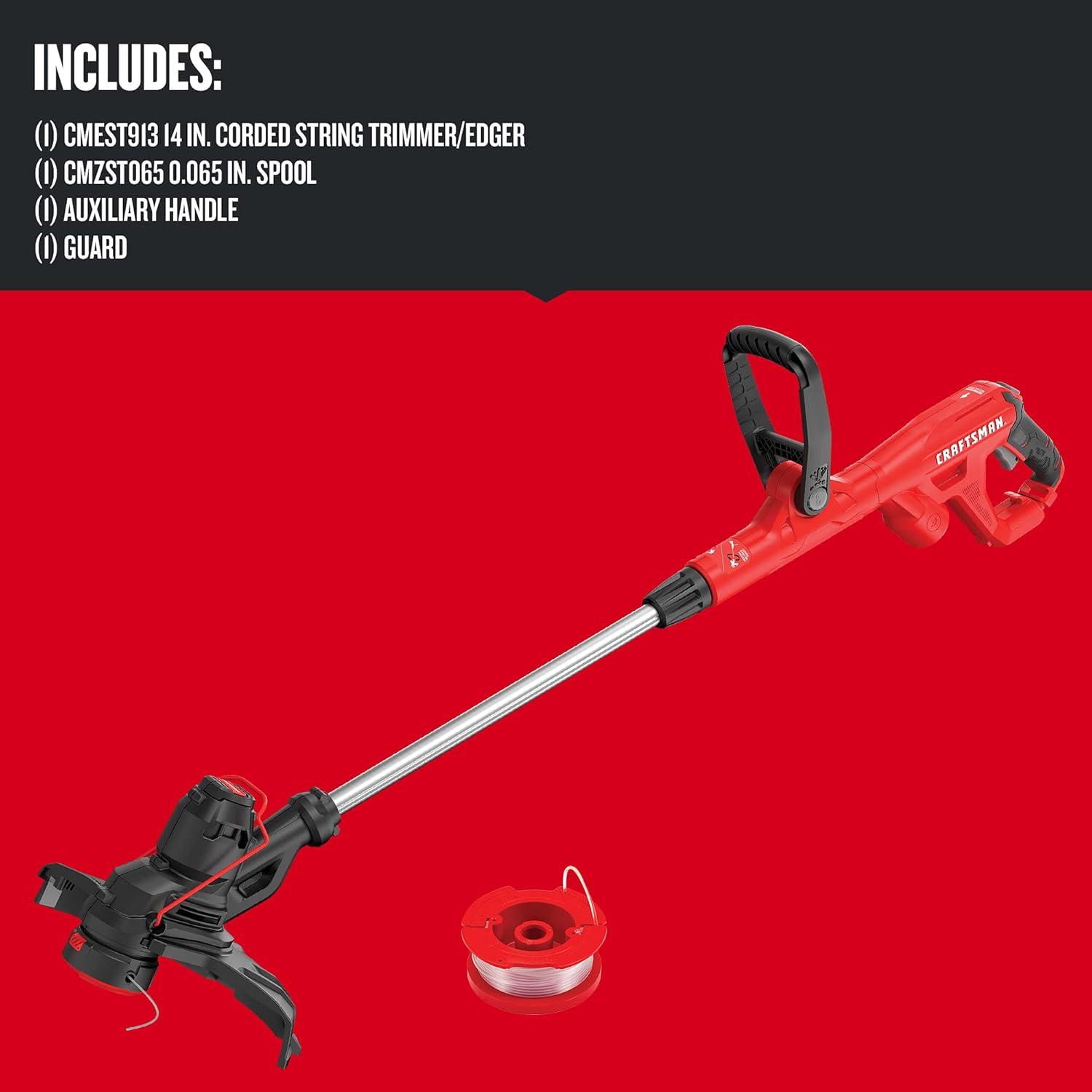 Craftsman Red Electric 14-Inch Straight Shaft String Trimmer