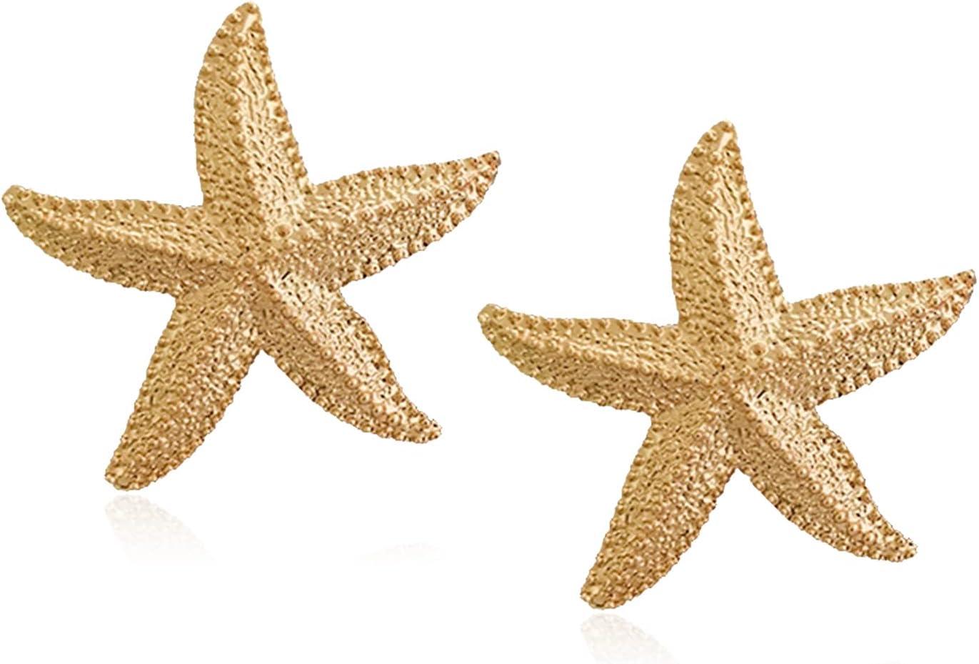 Punk Boho Starfish Earrings Starfish Statement Star Stud Earrings for Women Beach Ocean Summer Jewelry