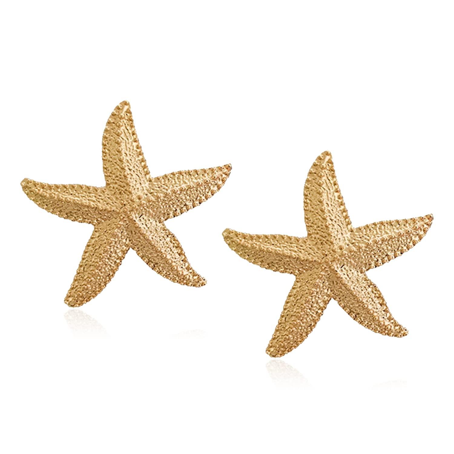 Punk Boho Starfish Earrings Starfish Statement Star Stud Earrings for Women Beach Ocean Summer Jewelry