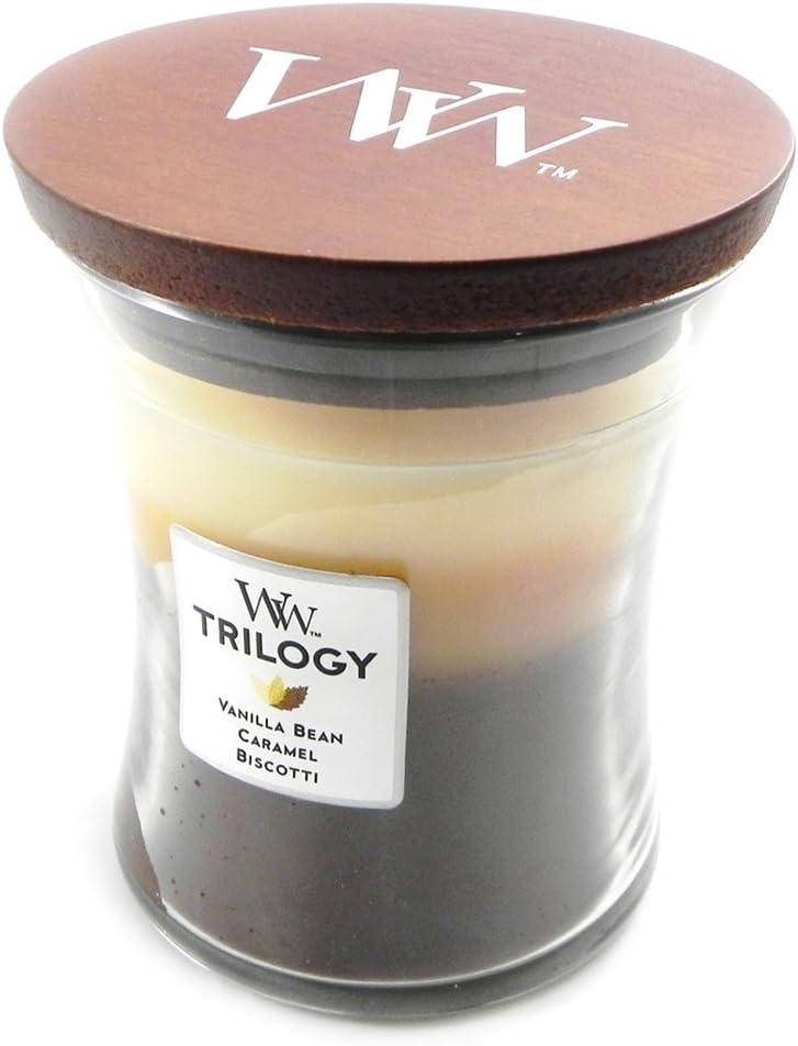 WoodWick Medium Hourglass Trilogy Scented Candle, Café Sweets, 9.7 oz